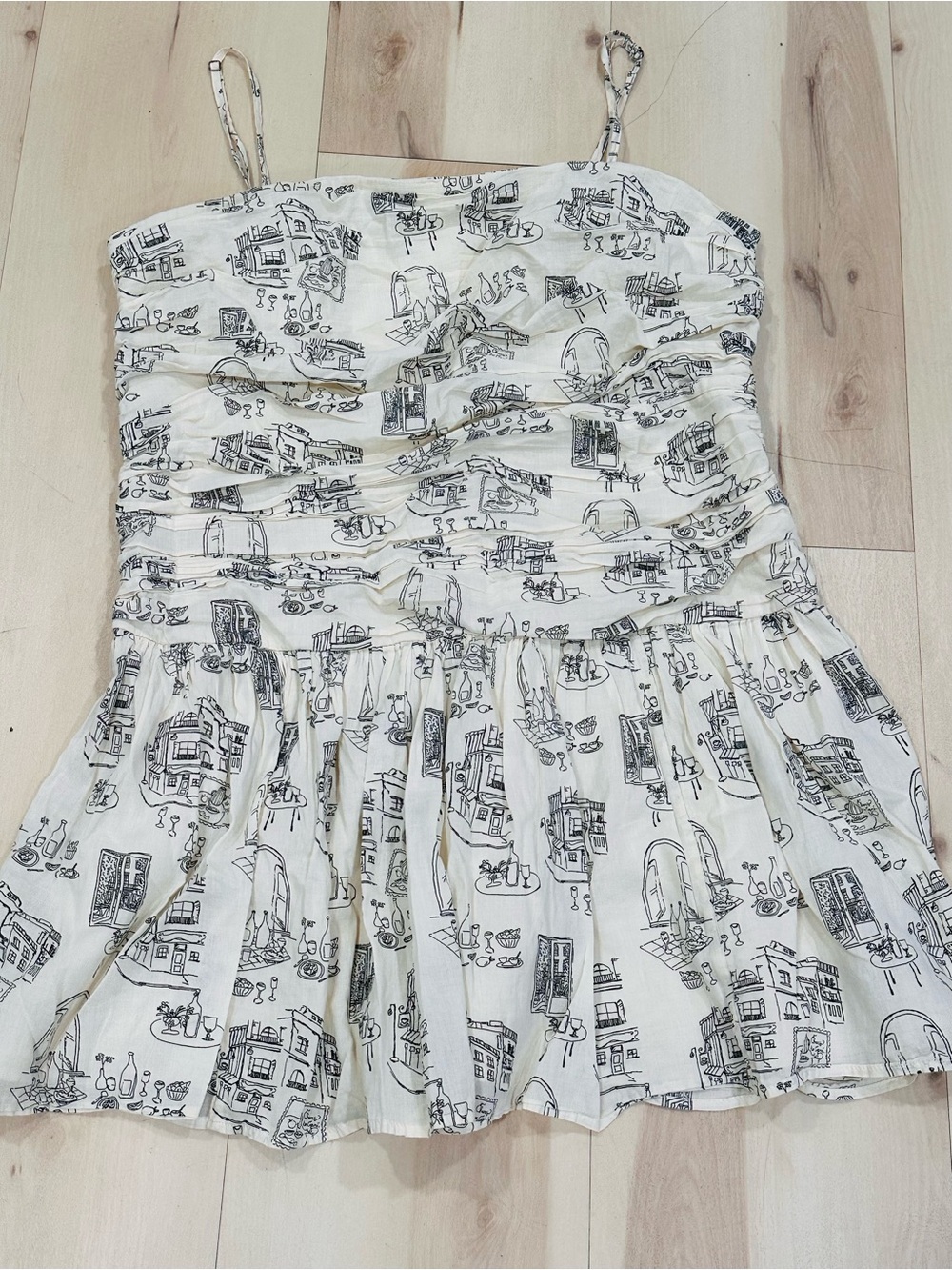 Abercrombie & Fitch Emerson Drop-Waist Mini Dress Sz XLP Cotton minimalist - Picture 6 of 11